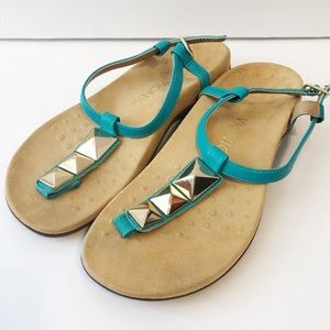Vionic teal studded sandals side 6